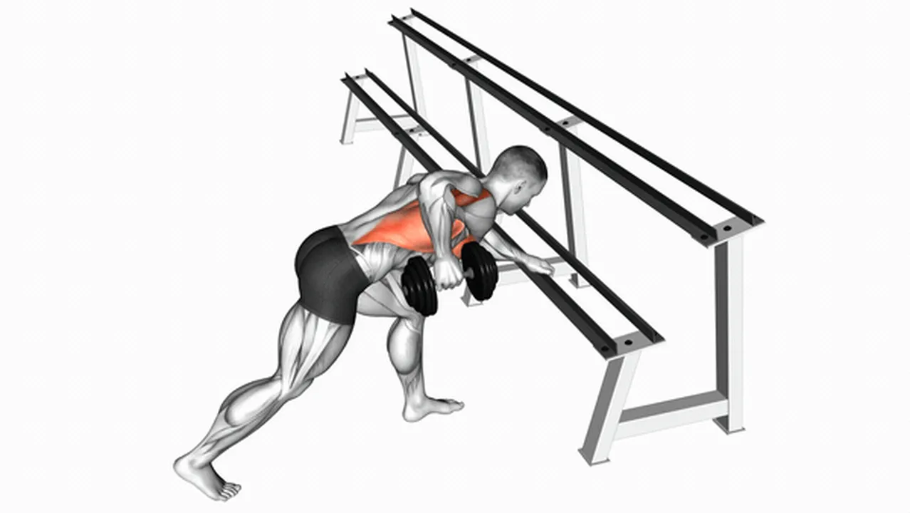 Dumbbell One Arm Row With Rack Support Exercise Guide How To Muscles 
