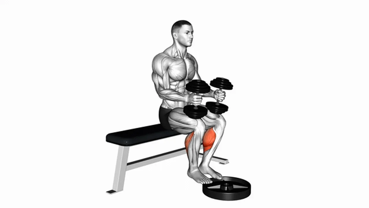 How to do Dumbbell Seated Calf Raises? Image