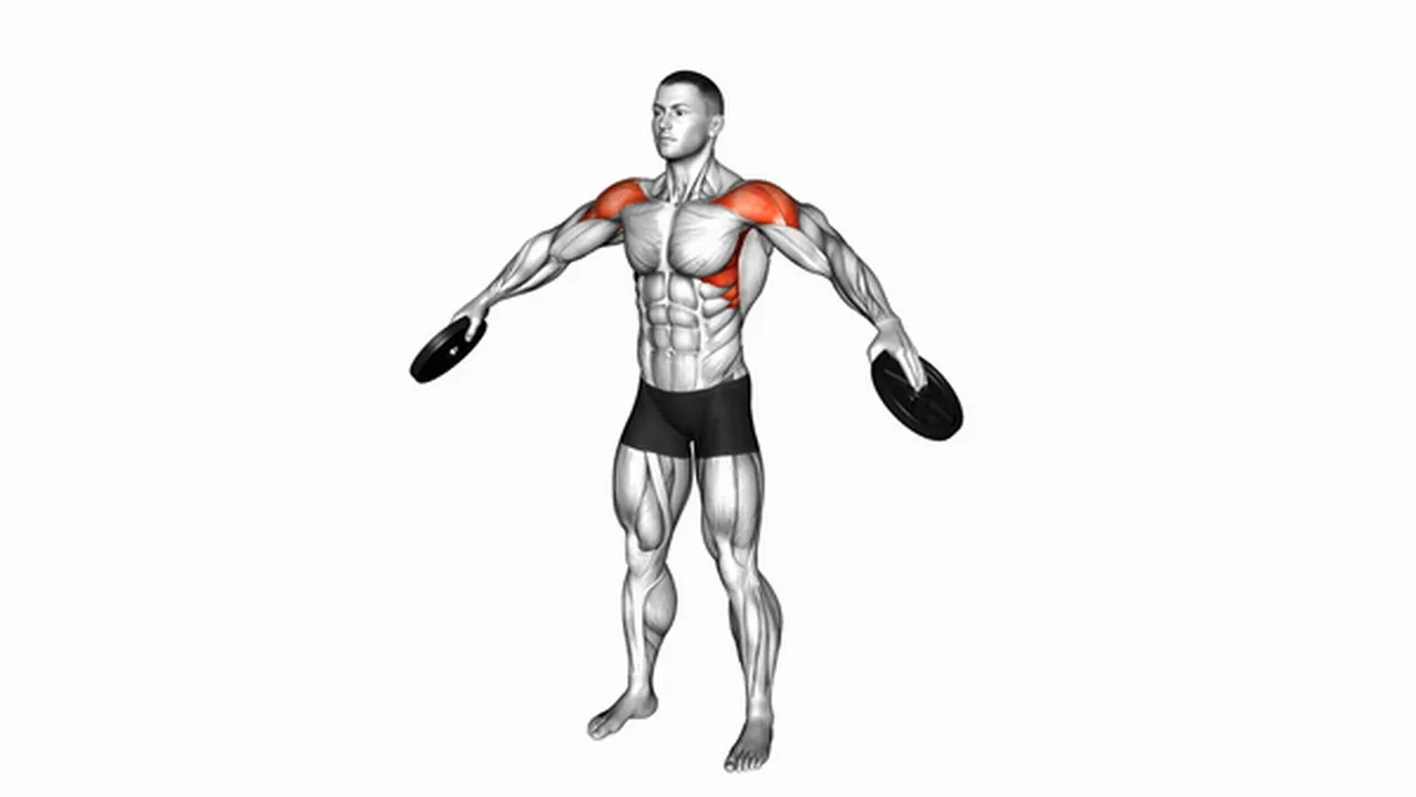 Common variations of weighted plate standing lateral raises Image